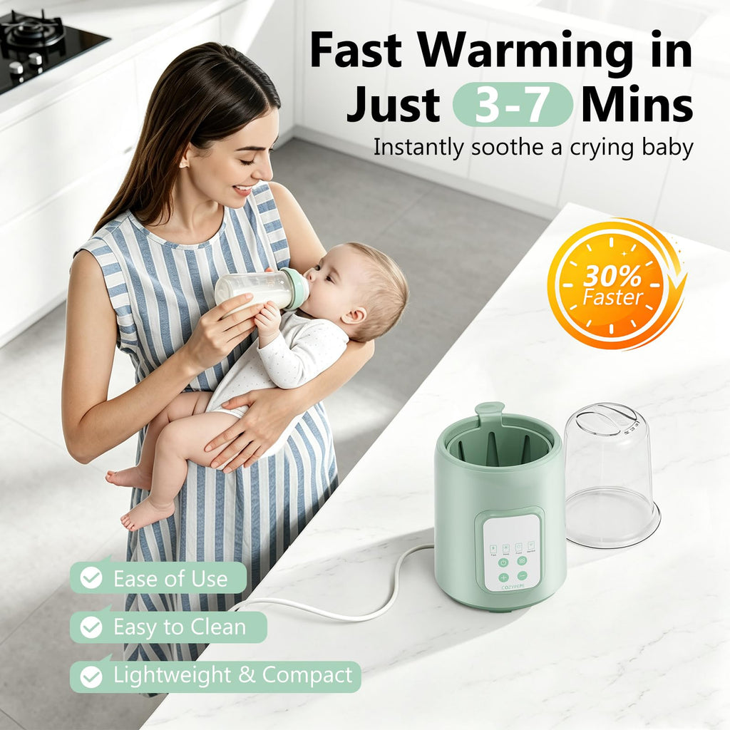 8 in 1 Fast Baby Bottle Warmer for Breast Milk, Green
