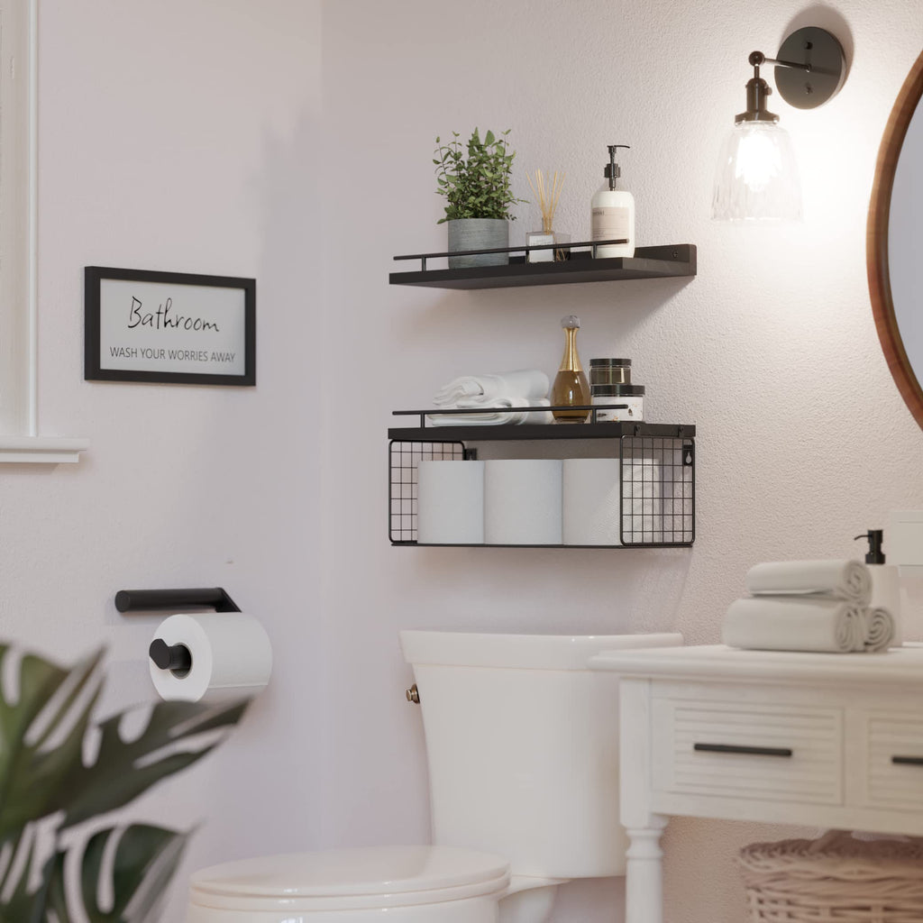 Floating Shelves Decor Art, Modern Black