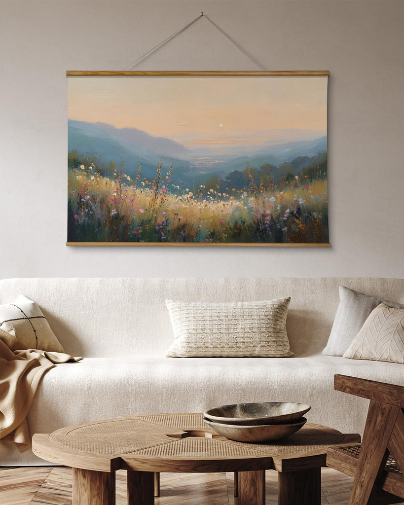 Extra Large Canvas Wall Art - Sunset Mountain Landscape, 36x54 Inch