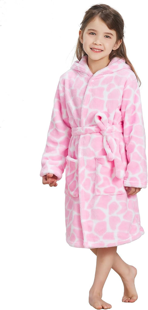 Kid's Robe Girls Boys Bathrobe Hooded Pajamas Toddler Robes Unisex Dressing Gown