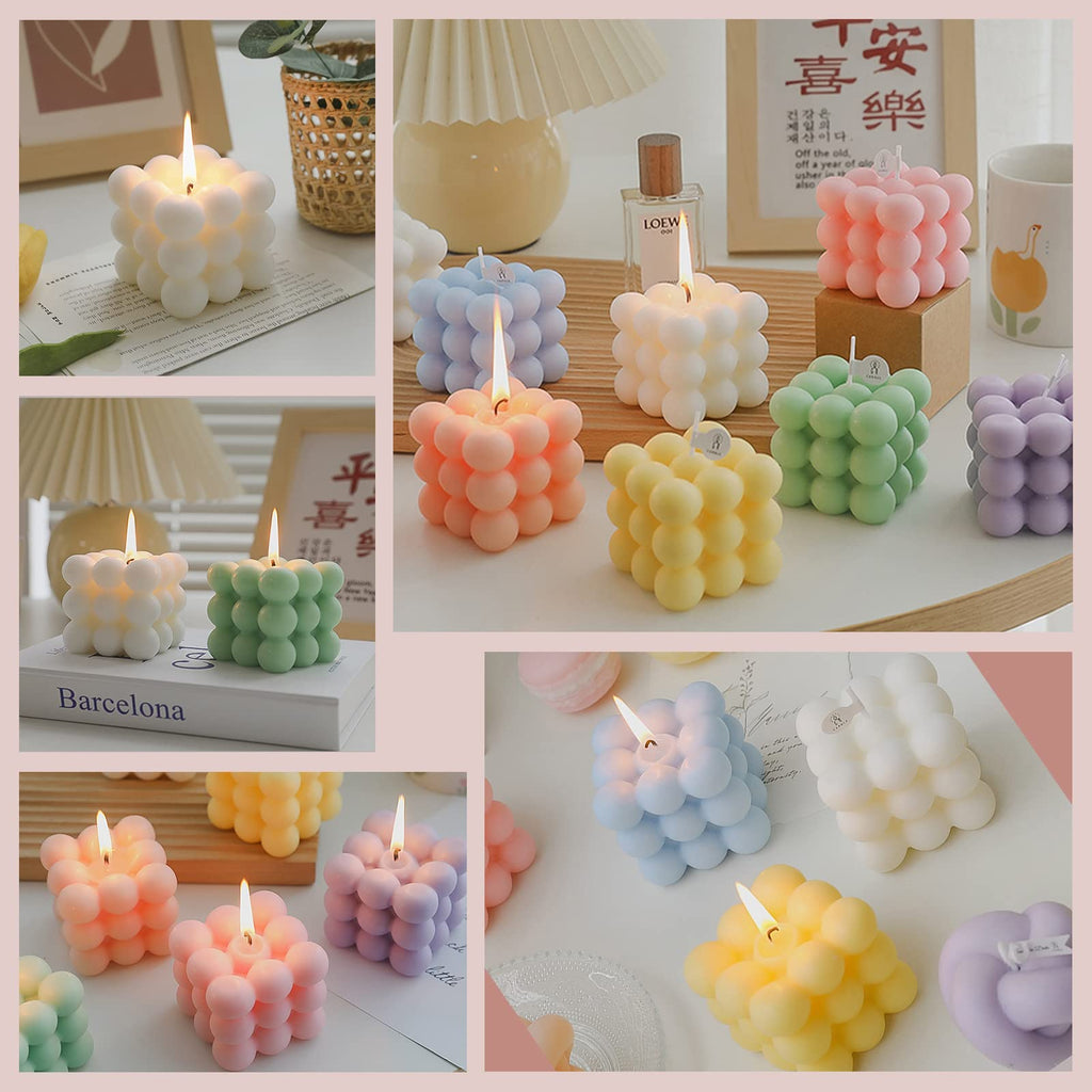Scented Bubble Cube Candles Gifts Set for Women, Home Decor Scented, 4 Pack 5.4 oz Soy Wax Aromatherapy Candles, Room