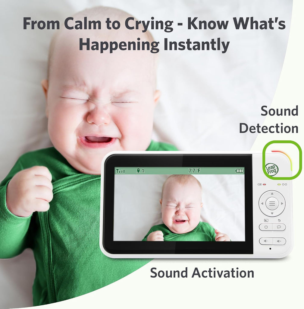 No WiFi Baby Monitor Camera and Audio LeapView 360, 5" Screen