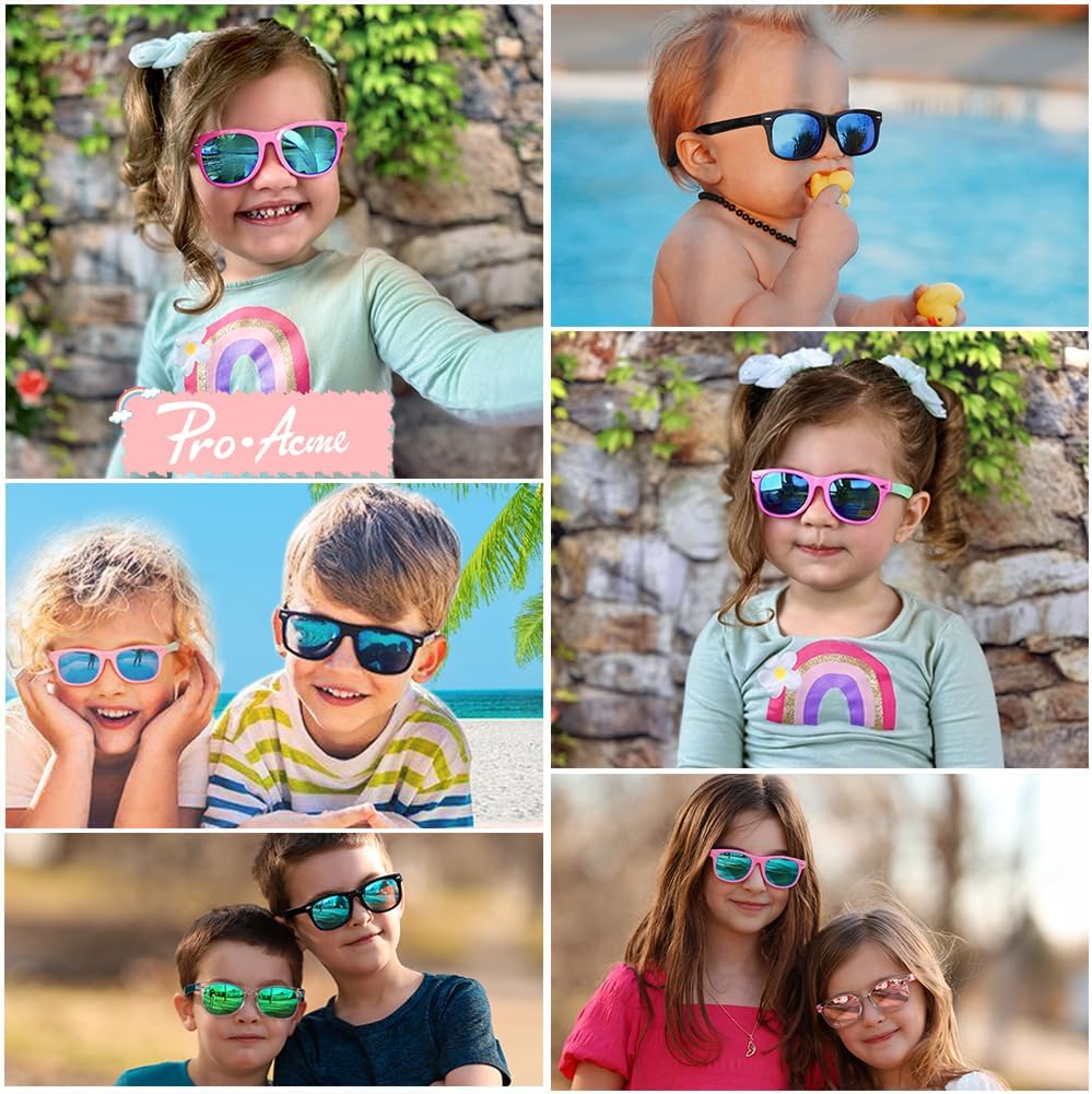 Kids Polarized Sunglasses Flexible TPEE for Toddler Girls Boys