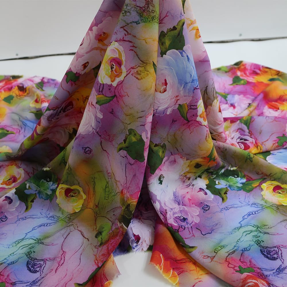 Floral Print Rayon Fabric Fashion Pajamas Poplin Sewing Material