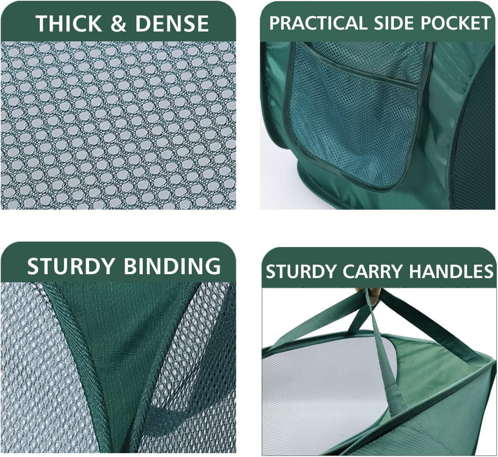 Collapsible Laundry Hamper Basket, Pop Up Mesh Foldable Bag for Laundry Room