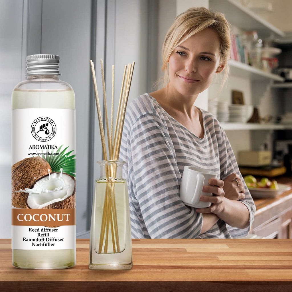 Coconut Reed Diffuser Refill 6.8 Fl Oz (200 ml) - Aromatherapy Room Fragrance - Home Air Freshener - Scented Diffuser