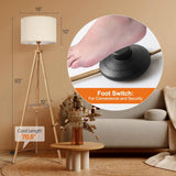 Wood Tripod Floor Lamp with Shelves, Mid Century Floor Lamp with Remote Control,4 Color Temperature