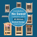 Saunas 902V Far Infrared Sauna, Outdoor Wooden Dry Sauna Low EMF (Hemlock Wood, 2-Person Size)