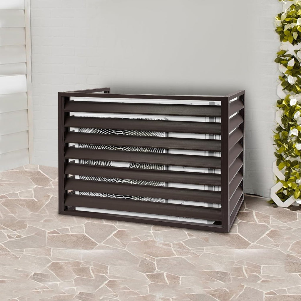 Air Conditioner Fence Aluminum Alloy Air Conditioner Protective Cover Modern Privacy Fence Screen Rectangular Privacy