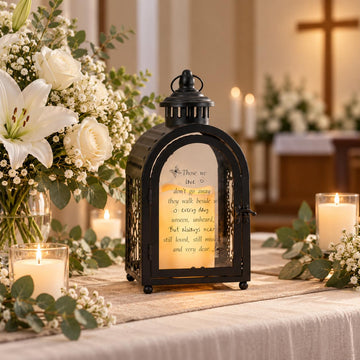 Memorial Lantern 11'' H Walk Beside Us Remembrance Lantern Black