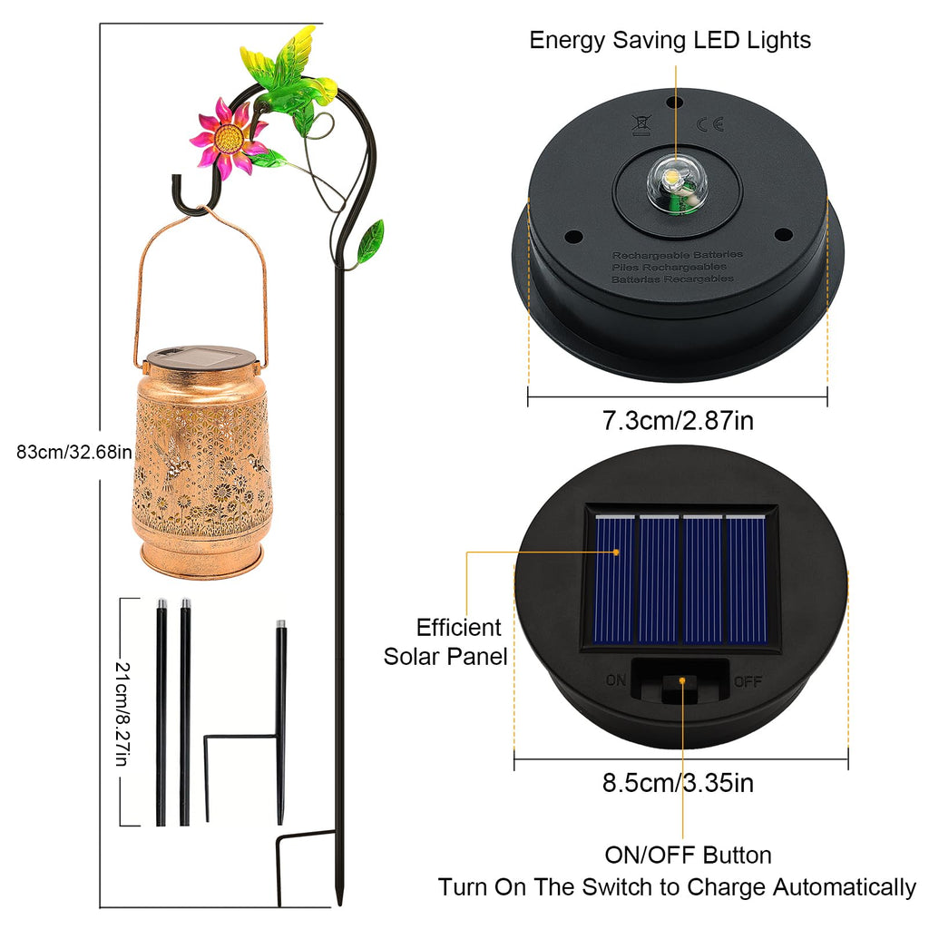 Hummingbird Solar Lanterns Outdoor Waterproof, Birthday Gifts for Women Mom