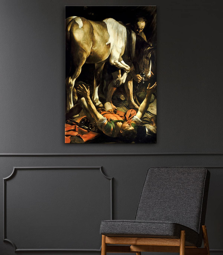 Print Wall Art - The Conversion Saint Paul on The Way to Damascus by Caravaggio - 24x36 inches