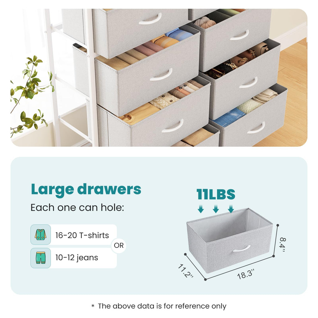8 Drawer Storage Dresser , Closet Organizers Units