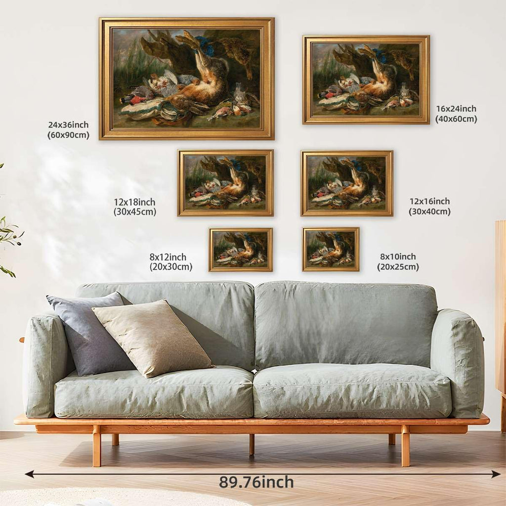 Vintage Hunting Scene Poster Framed Canvas Print Oil Paintings Reproduction World Classics Wall Art Painting Pictures