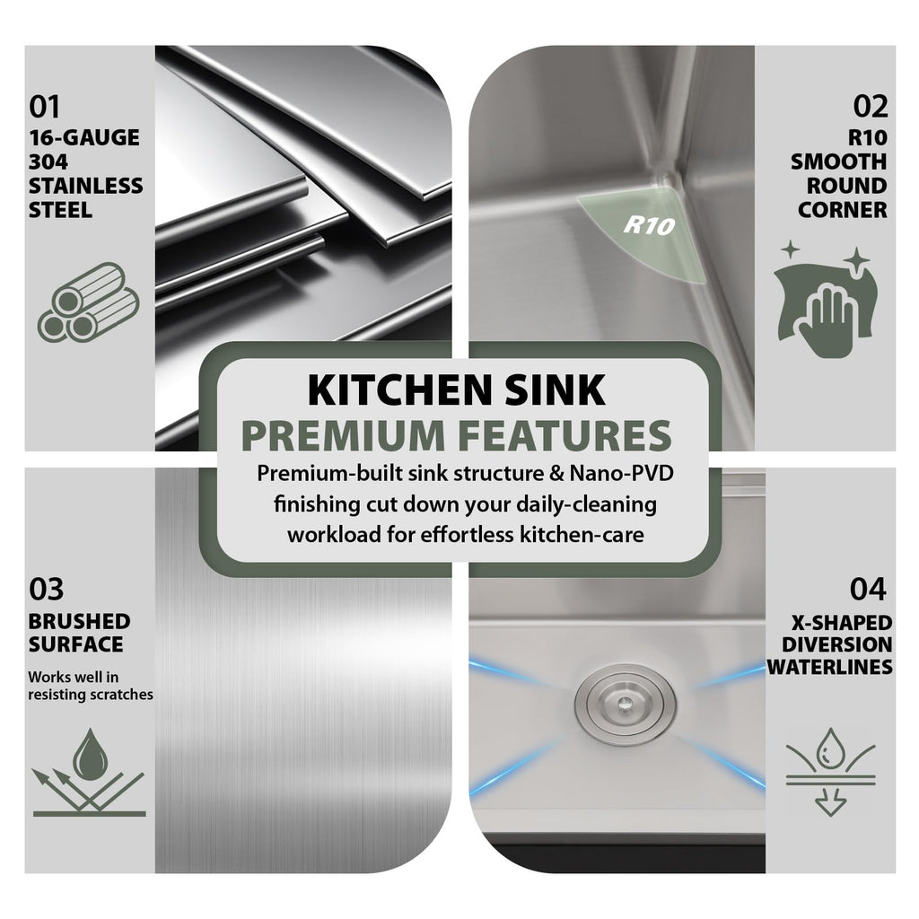 Square Undermount Bar Sink 15x15 Inch Single Bowl Undermount Kitchen Sink 16 Gauge Stainless Steel Bar Prep