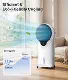 3-in-1 Evaporative Air Cooler - Portable Swamp Cooler Air Conditioner with 5.5L Water Tank & 2 Ice Packs, 3 Speeds