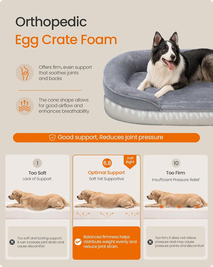 Orthopedic Dog Bed, 35" Dog Couch with Removable Washable Cover