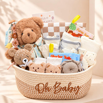 Baby Boy Gifts Basket, Baby Shower Gifts for Boys & Newborn Essentials