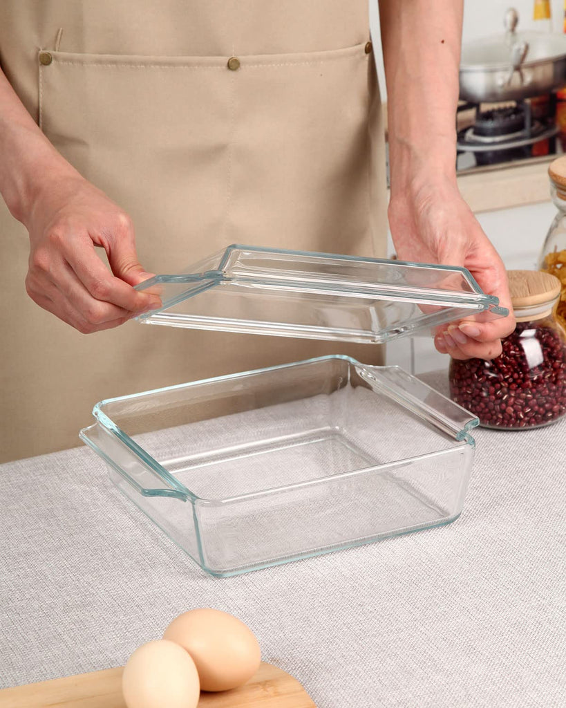 8x8 Square Baking Dish with Glass Cover and Lid