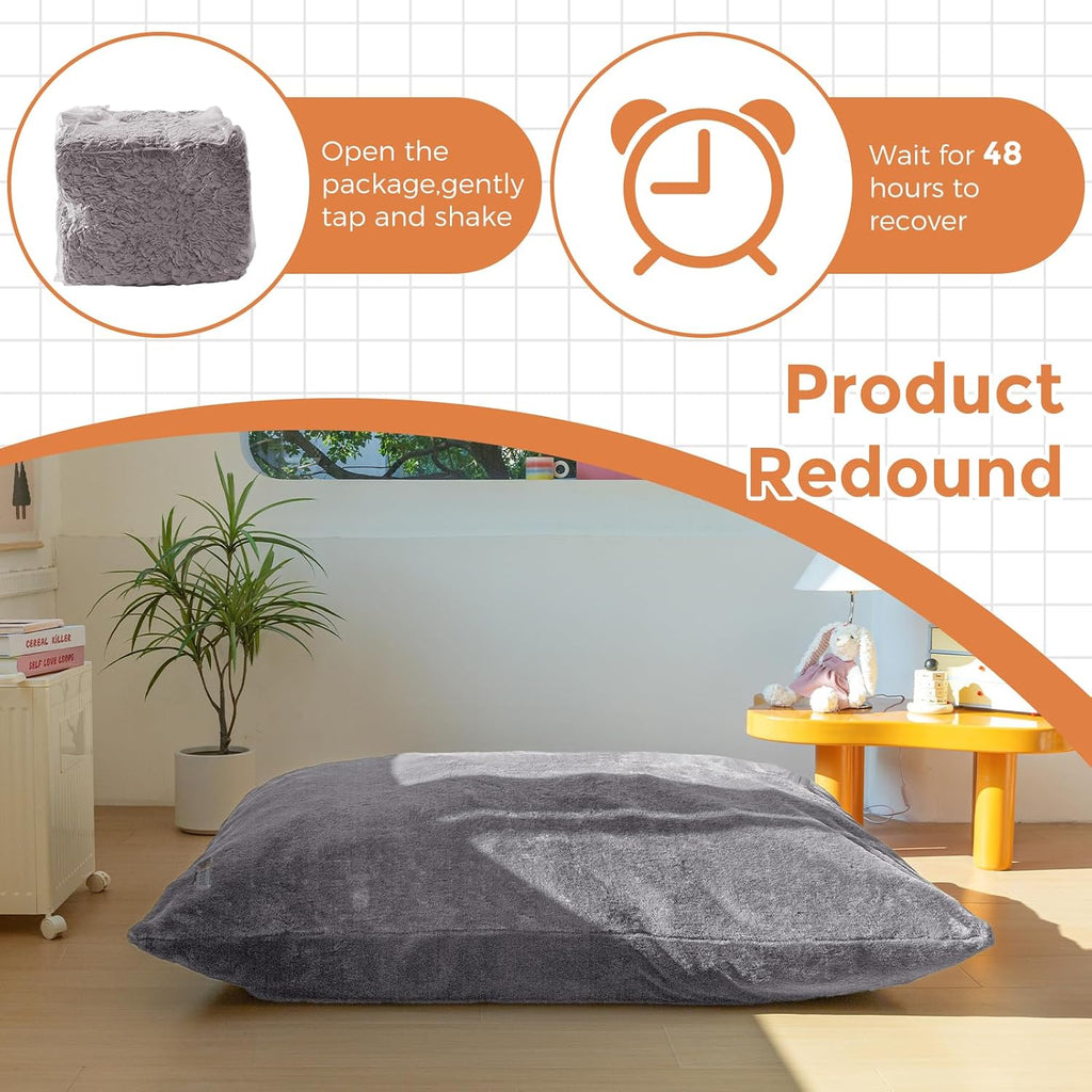 3 in 1 Kids Bean Bag Chair, Comfy Floor Sofa with Removed Cover