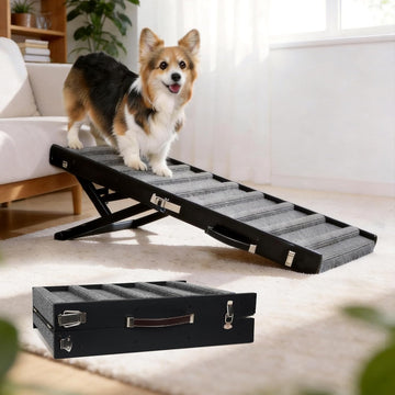 Dog Ramp for Small & Medium Dogs Foldable Pet Ramp for Bed (Black)