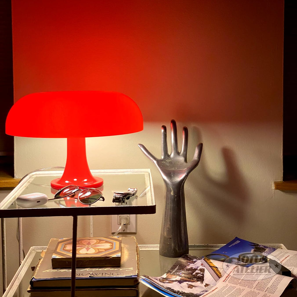 Red Mushroom Lamp for Room Aesthetic Modern Lighting Mid Century lamp | Cool Retro Living Room Decor | Table Lamp