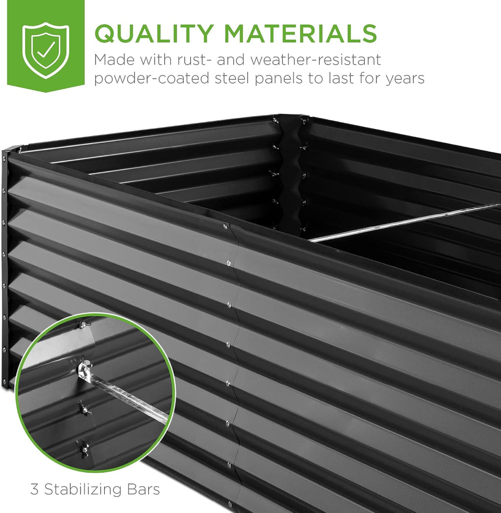 8x4x2ft Outdoor Metal Raised Garden Bed, Deep Root Planter Box for Vegetables, Herbs & Flowers, 478-Gallon Capacity