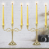 Gold Candelabra Centerpiece 3-Arms Candelabra Candle Holder for Tables, 2 Packs Metal Candlestick Stand Candelabras