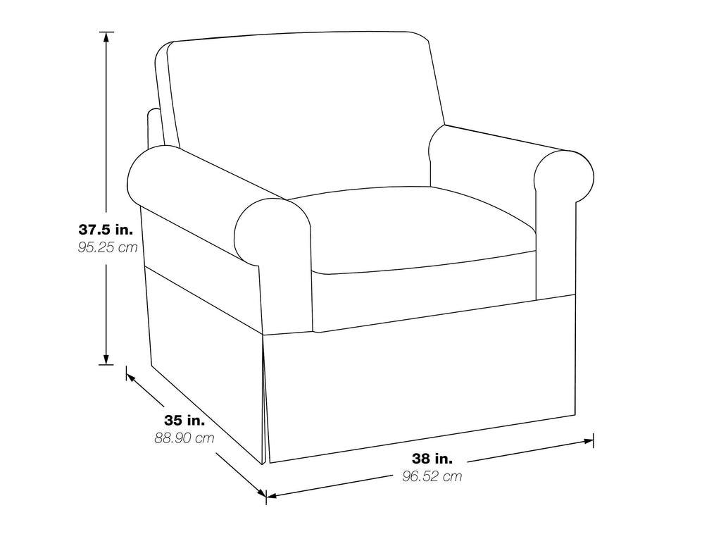 Ashton Rolled Arm Chair with Slipcover, White