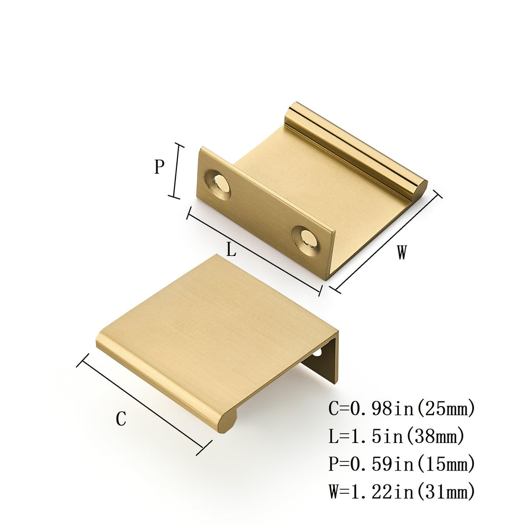 Champagne Bronze Finger Pulls Edge Pulls 1 in Cabinet Handles Drawer Finger Pulls Concealed Drawer pulls Kitchen
