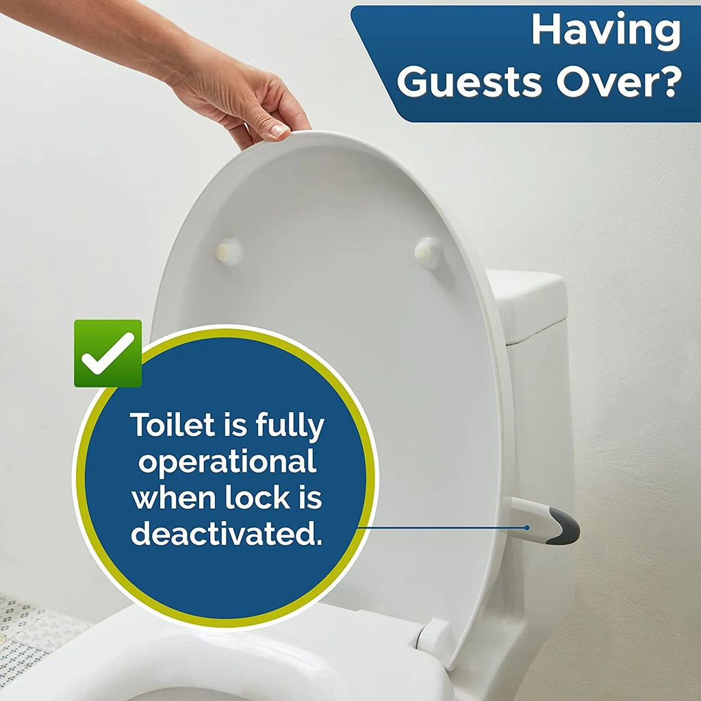 Toilet Lock by - 9"L x 4"W - Ideal Baby Proof Toilet Lid Lock - No Tools Needed Easy Installation with 3M Adhesive
