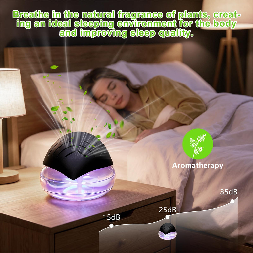 Water Filter Air Washer, Air Cleaner Water Air Purifier with 6x10ml Essential Oil Diffuser & Humidifier, Rainbow Air