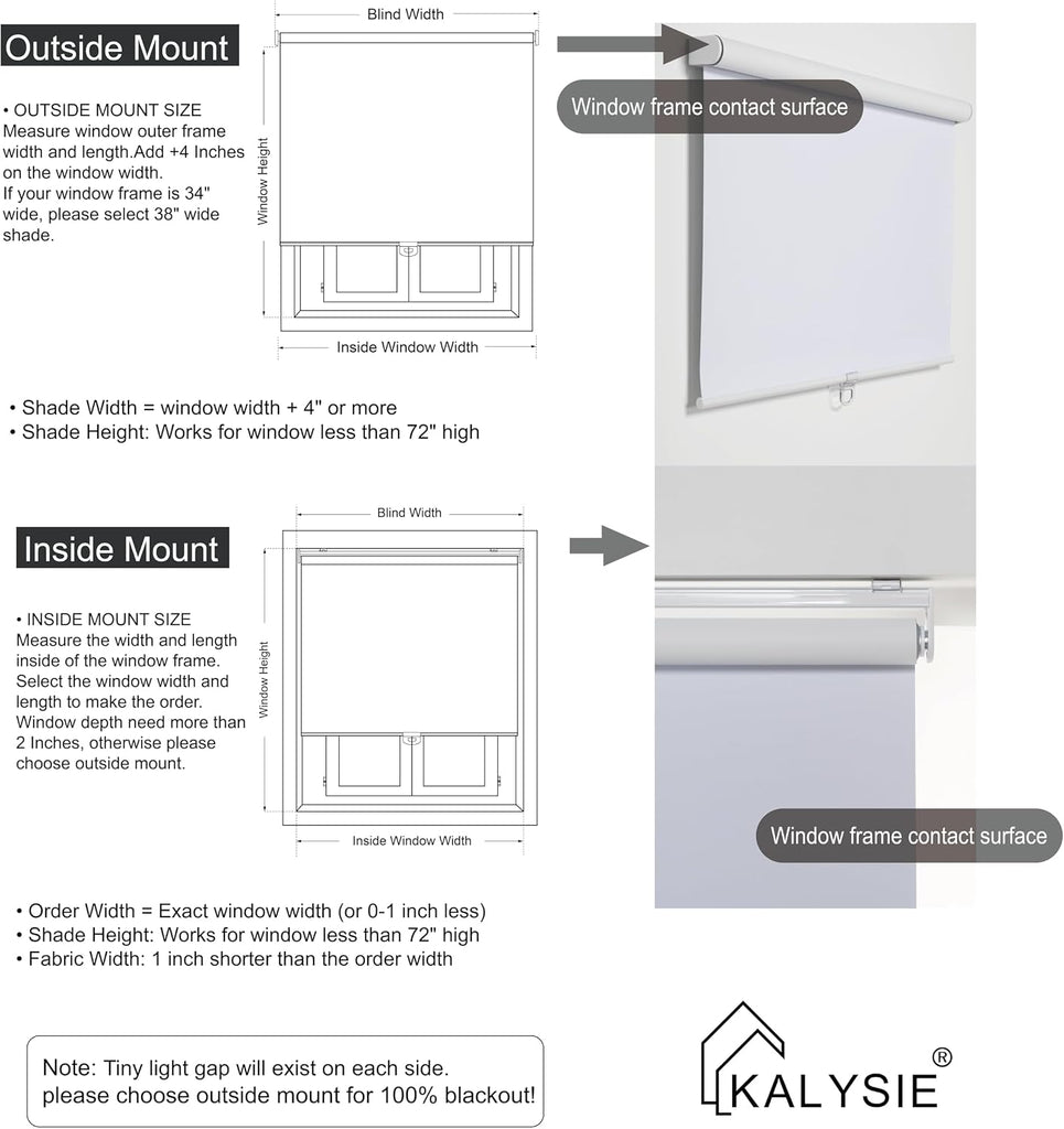 Roller Shades Cordless 100% Blackout Blinds for Windows and Doors, Pull Down Room Darkening Window Shades, Easy to Install for Home and Office, White, Fixed 75 Inches High, 20 Inches Width