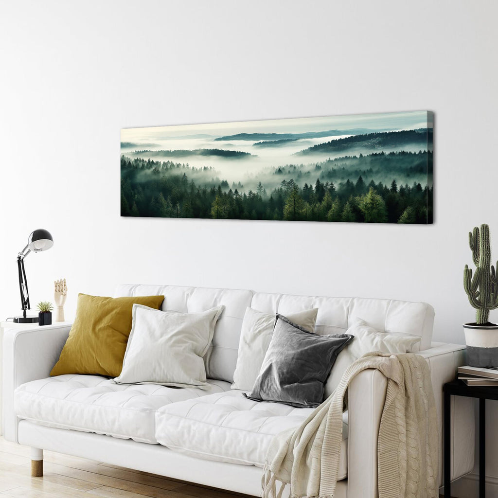 Great Smoky Mountain Canvas Wall Art Misty Blue Ridge Mountains Wall Decor Vintage Nature Landscape Picture Bedroom