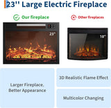 71 Inch Electric Fireplace with Matal, Fireplace TV Stand for TV Up to 80"