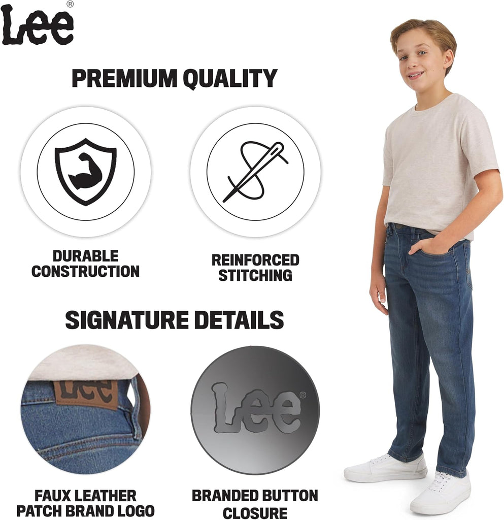 Boys' 5 Pocket Straight Fit Stretch Waist Denim Jeans