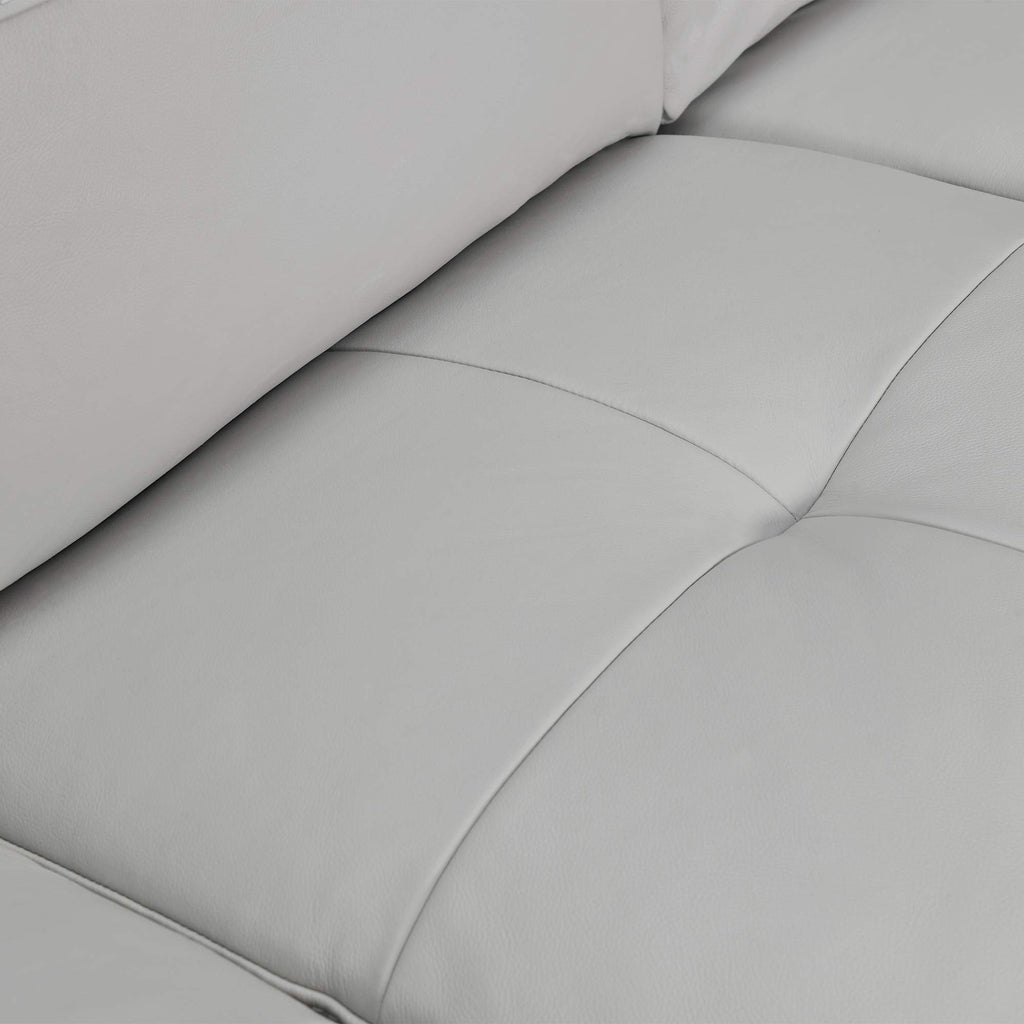 Bergen 87" Dove Gray Genuine Leather Square Arm Sofa