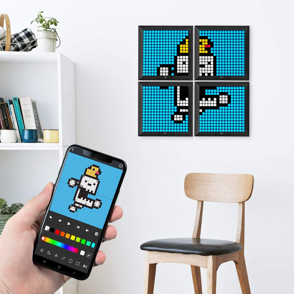 Pixoo - Pixel Art Digital Picture Frame with 16x16 LED Display APP Control - Cool Animation Frame Wall/Desk Mount for