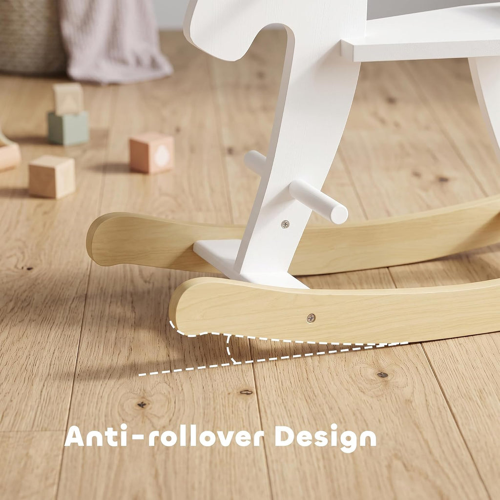 Wooden Rocking Horse Toddler Ride-on Toys for Kids 1-3 Years White