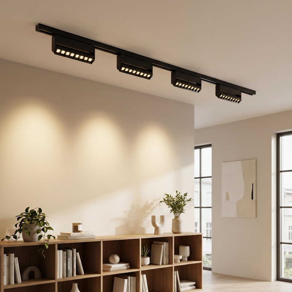 5 Color Linear H Track Lighting Heads Dimmable, Black 20W 4 Pack