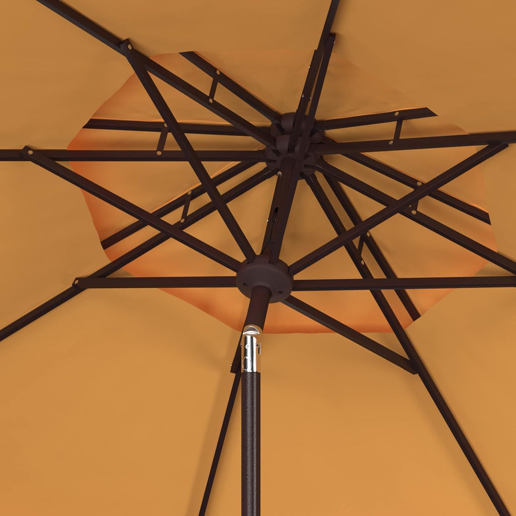 9ft Round Double-Top Patio Umbrella with Crank Lift & UV Protection - Yellow
