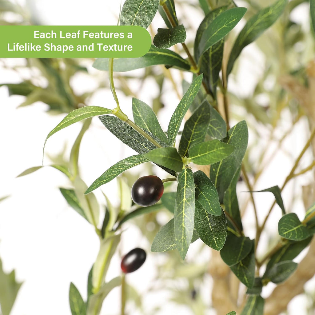 8ft Artificial Olive Tree Indoor with Large Branch Realistic Leaves