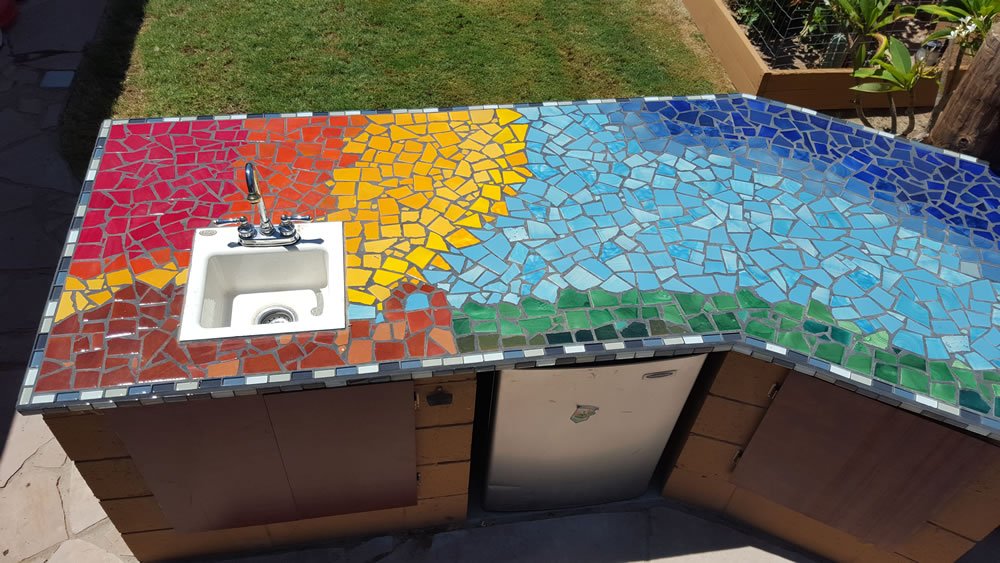 Broken Mosaic of 5 pounds in Bright Red Solid Color Talavera Mexican Handmade Tiles