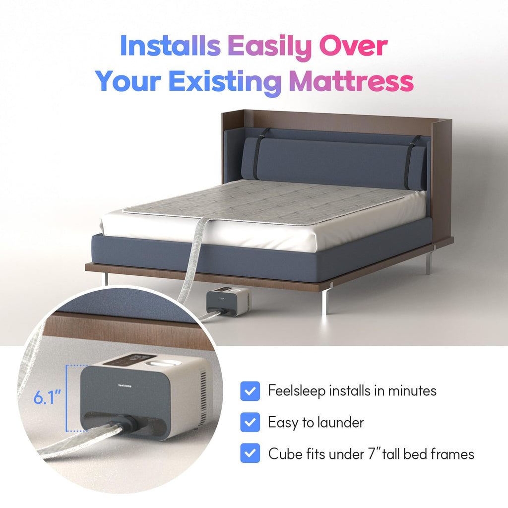 Feelsleep Electric Water Cooling and Heating Mattress Topper, Smart App Controlled Bed Temperature System 65-115°F