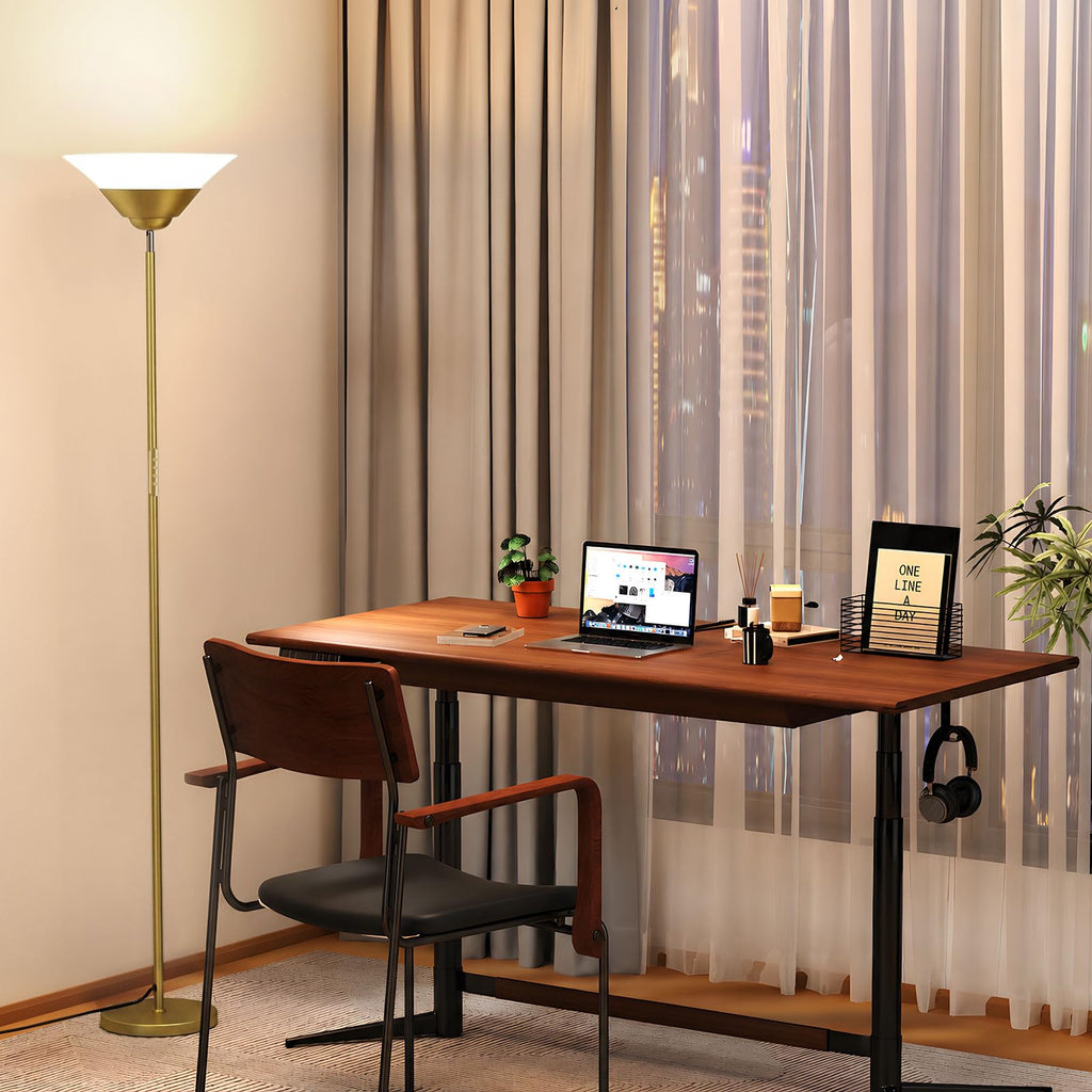 Torchiere Floor Lamp, 30W Dimmable LED Standing Lamp with Remote/Button Control, 1800Lm - 72in Bright