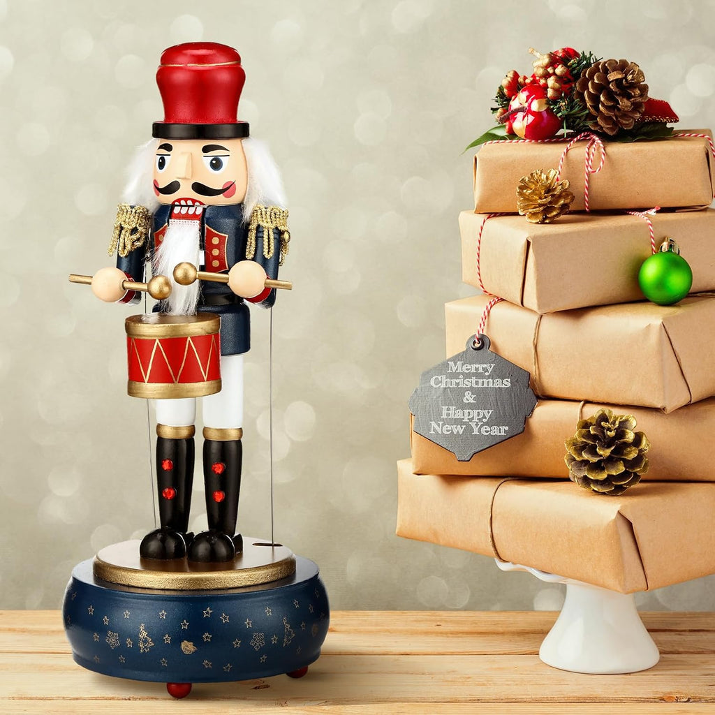 Nutcracker Music Box Wooden Nutcracker Soldier Toy, Retro Style