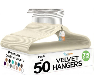 50 Pack New Premium Quality Velvet Hangers Ultra Thin Non Slip Adult Felt Space Saving Hangers for Closet Heavy Duty