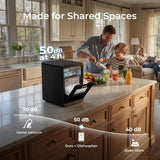 Nugget Ice Maker Countertop: 44lb/Day, Self-Cleaning, Black Stainless Steel, Portable, Soft Chewable Pebble Ice