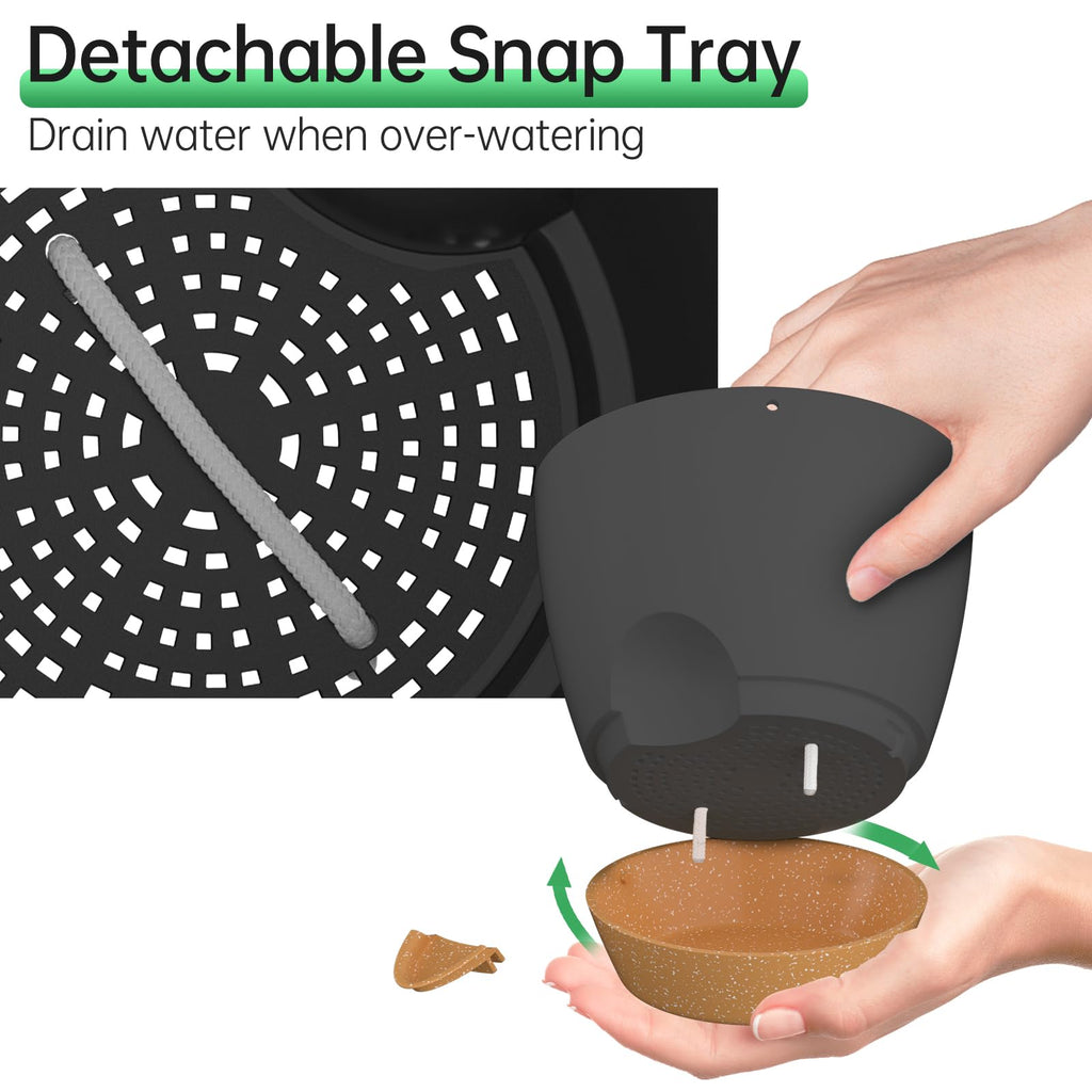 6.5 Inch Hanging Planters for Indoor Outdoor Plants, 2 Pack Self Watering Hanging Plant Pots with Drainage Holes and