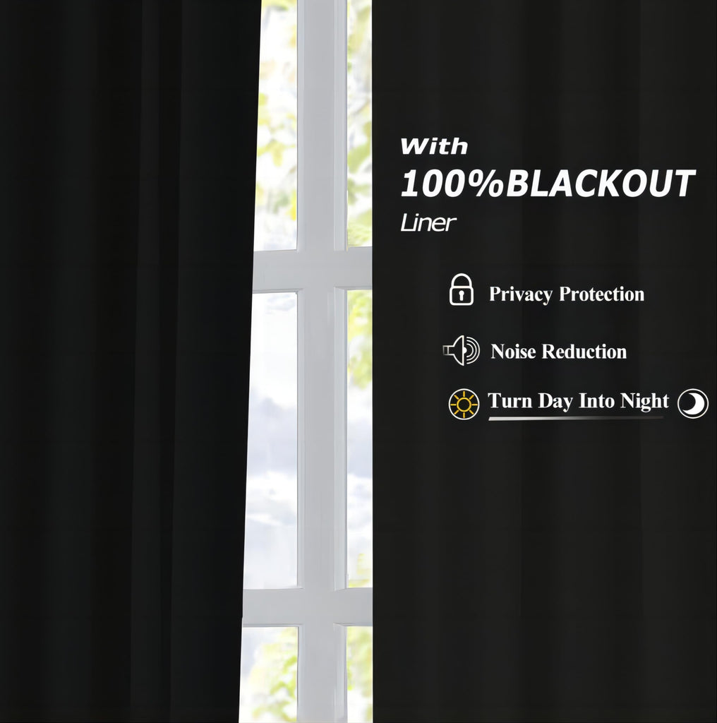 102 Inches Blue Grey Linen Full Blackout Pinch Pleat Curtains